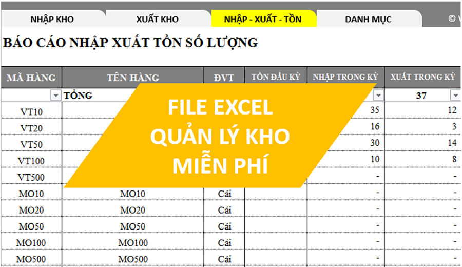 Tải Ngay Mẫu File Excel Quản Lý Kho Đơn Giản Miễn Phí - Ubot : Ubot